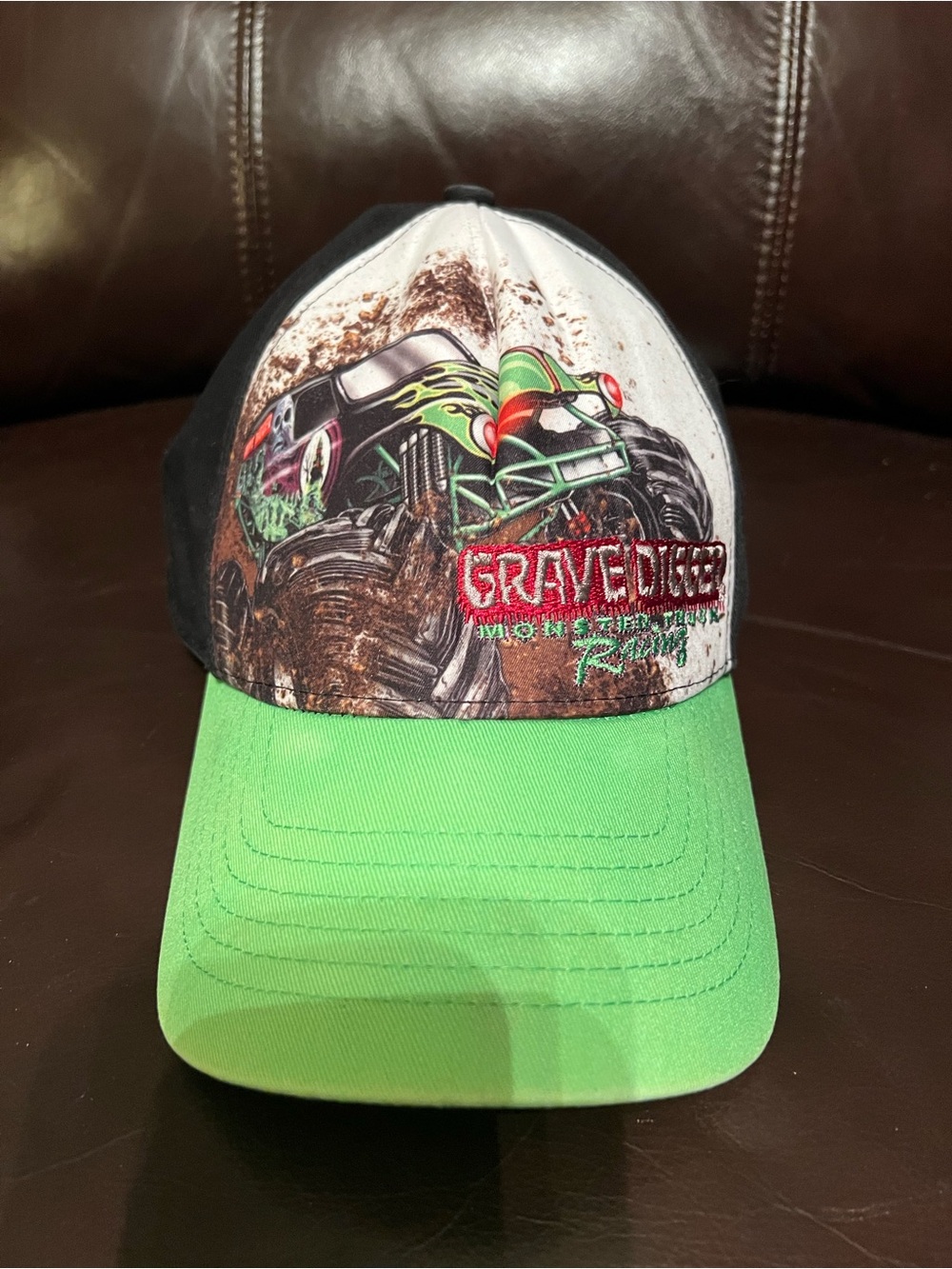 Grave Digger Monster Truck Kids Cap - Green/Black